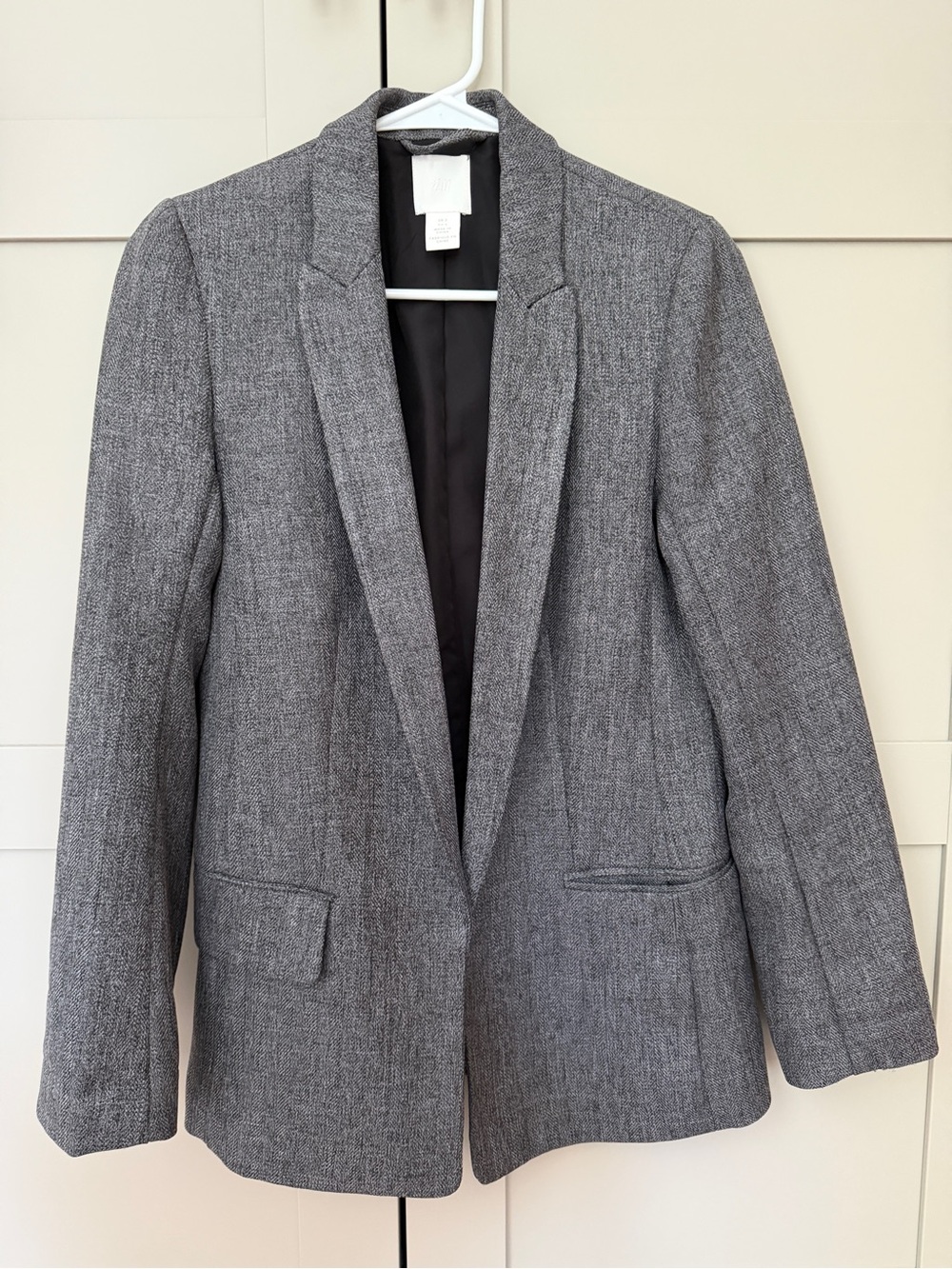 H&M Gray Tweed Notch Lapel Blazer
